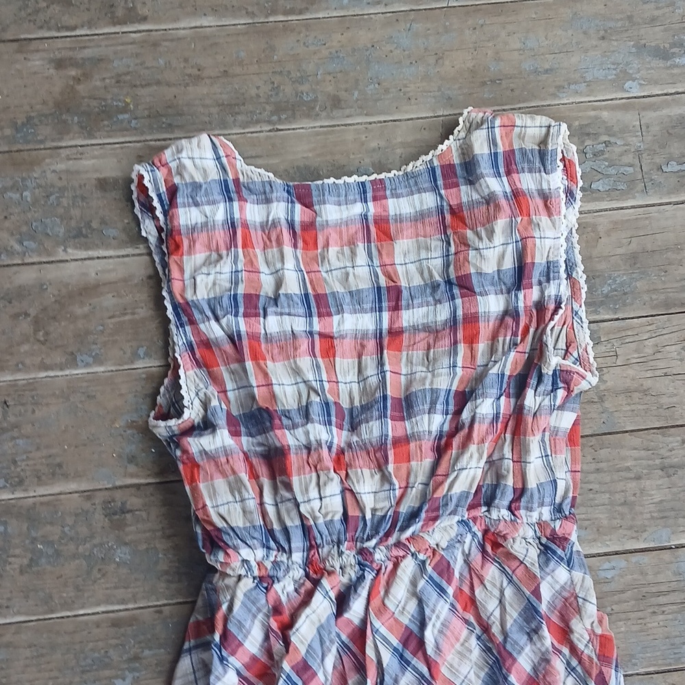 GUC Eddie Bauer Plaid Summer Sleeveless Dress Size 10 - Picture 5 of 5